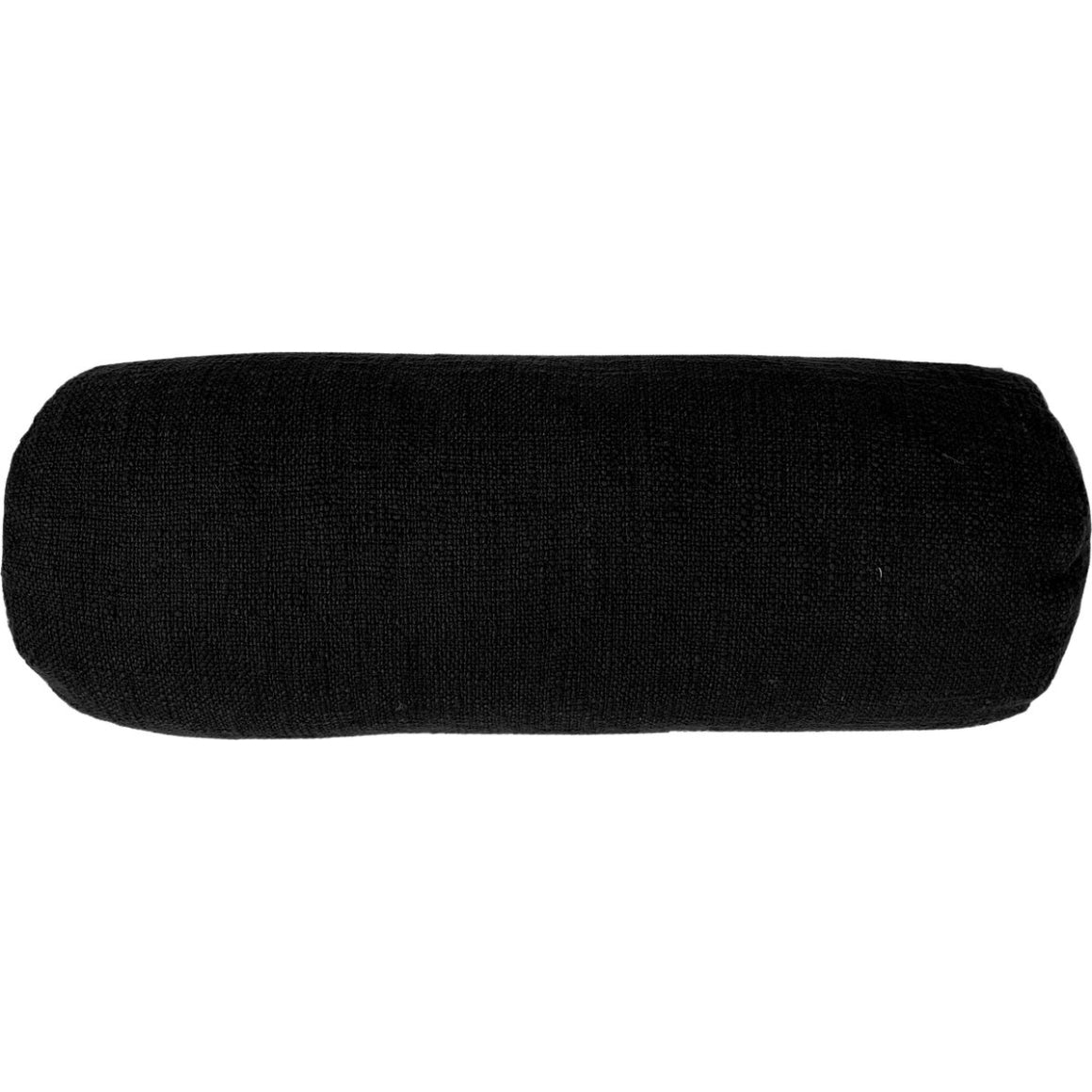 Tiseco Bolster Cushion Cotton Slub Black 15 X 45 Cm