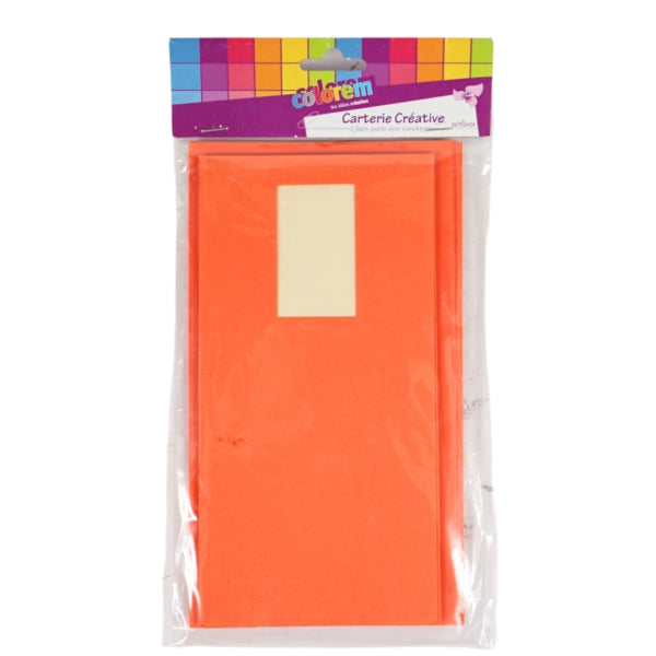 Cartões de convite e envelopes laranja 5 peças