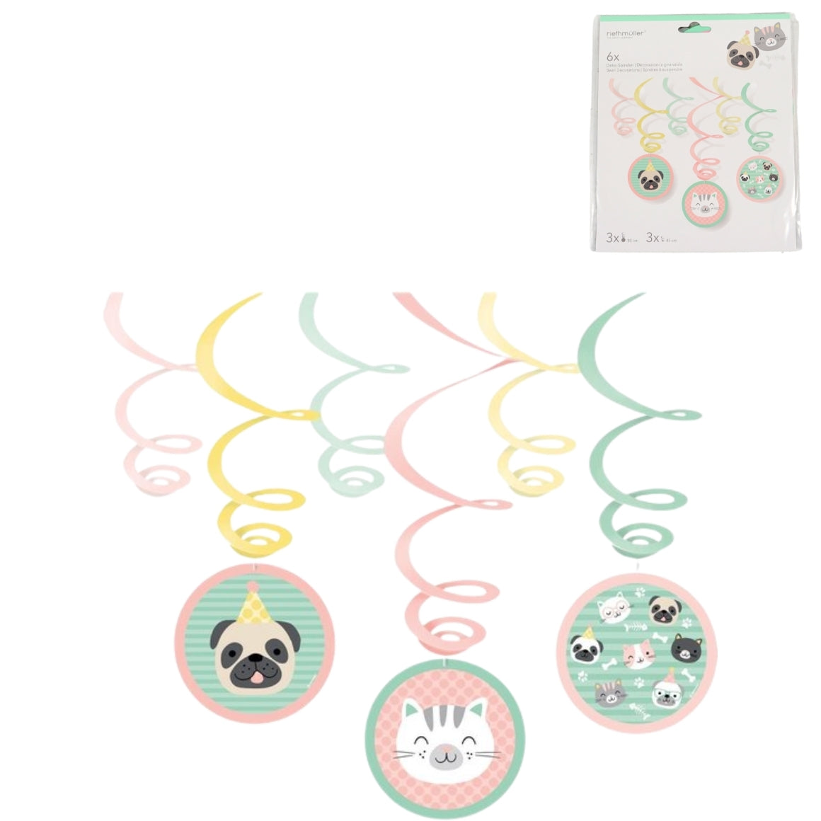 Hello Pets Spirala wisiorek pies/kot 80 cm, zestaw 6 sztuk