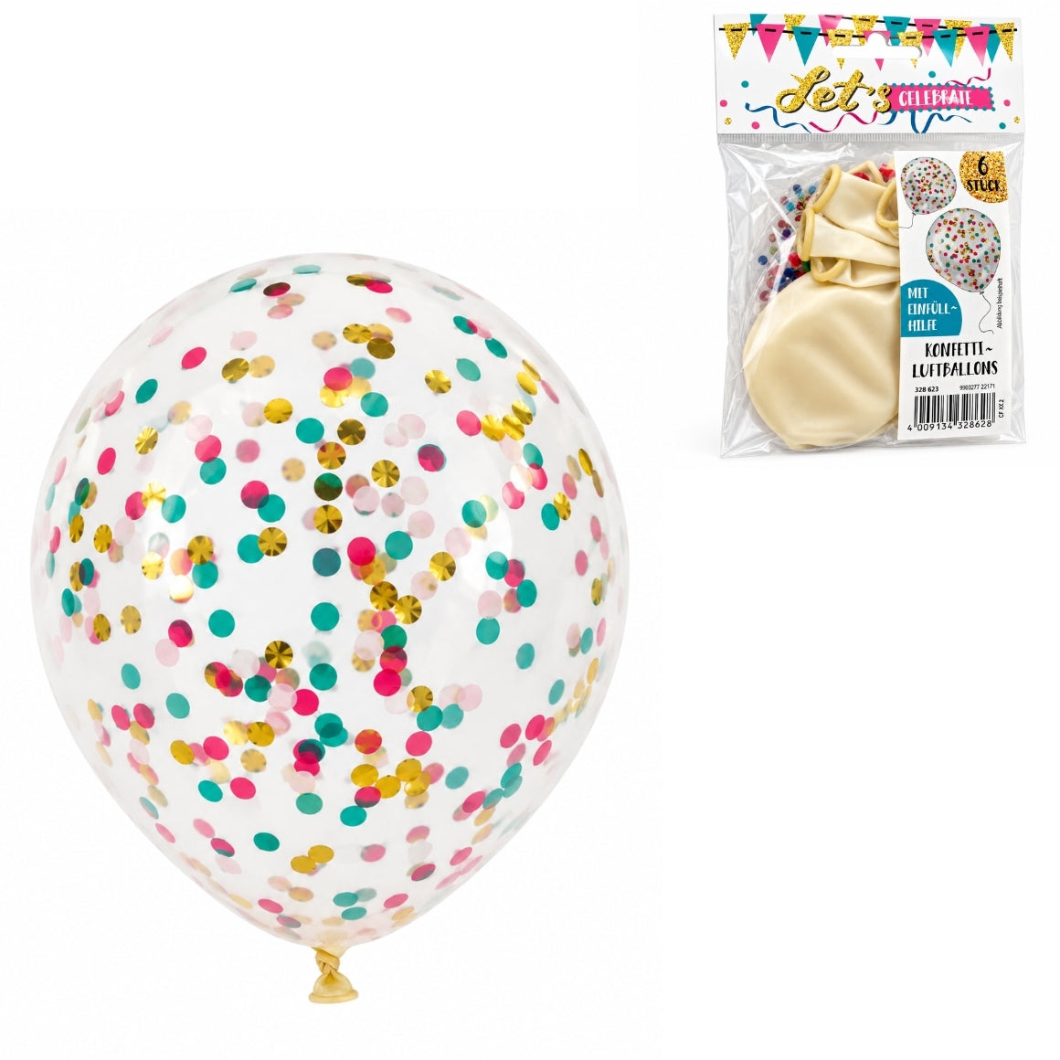Crystal Confetti Balloon 27.5 Cm 6 Pieces
