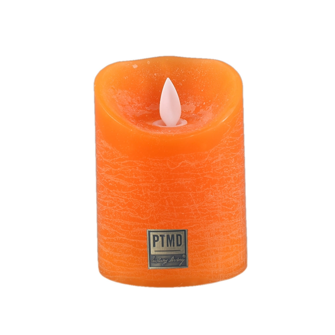 Ptmd Led Battery-operated Pillar Candle S Orange 7.5 X 10 Cm