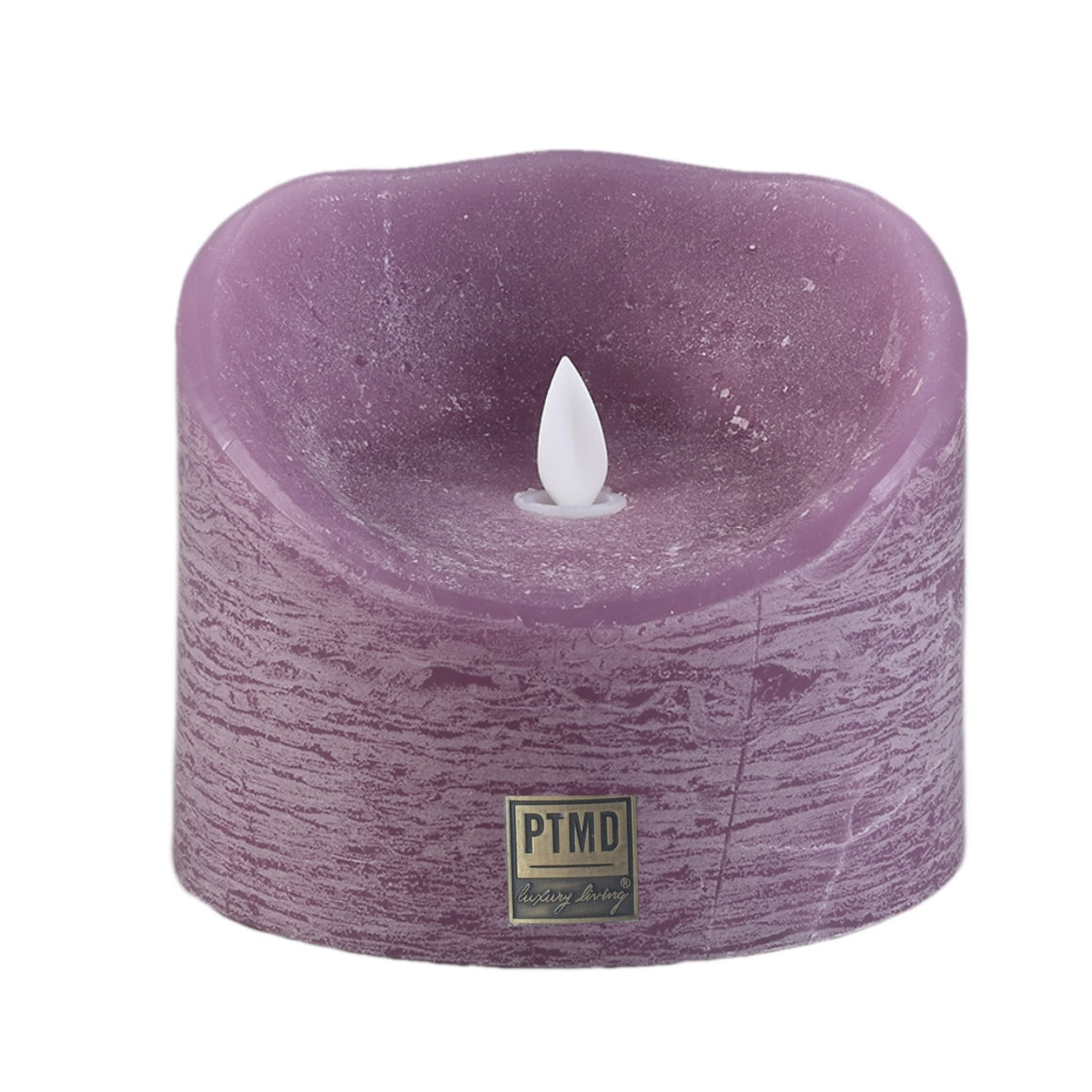 Ptmd Led Battery-operated Pillar Candle Xl Lilac 12.5 X 10 Cm