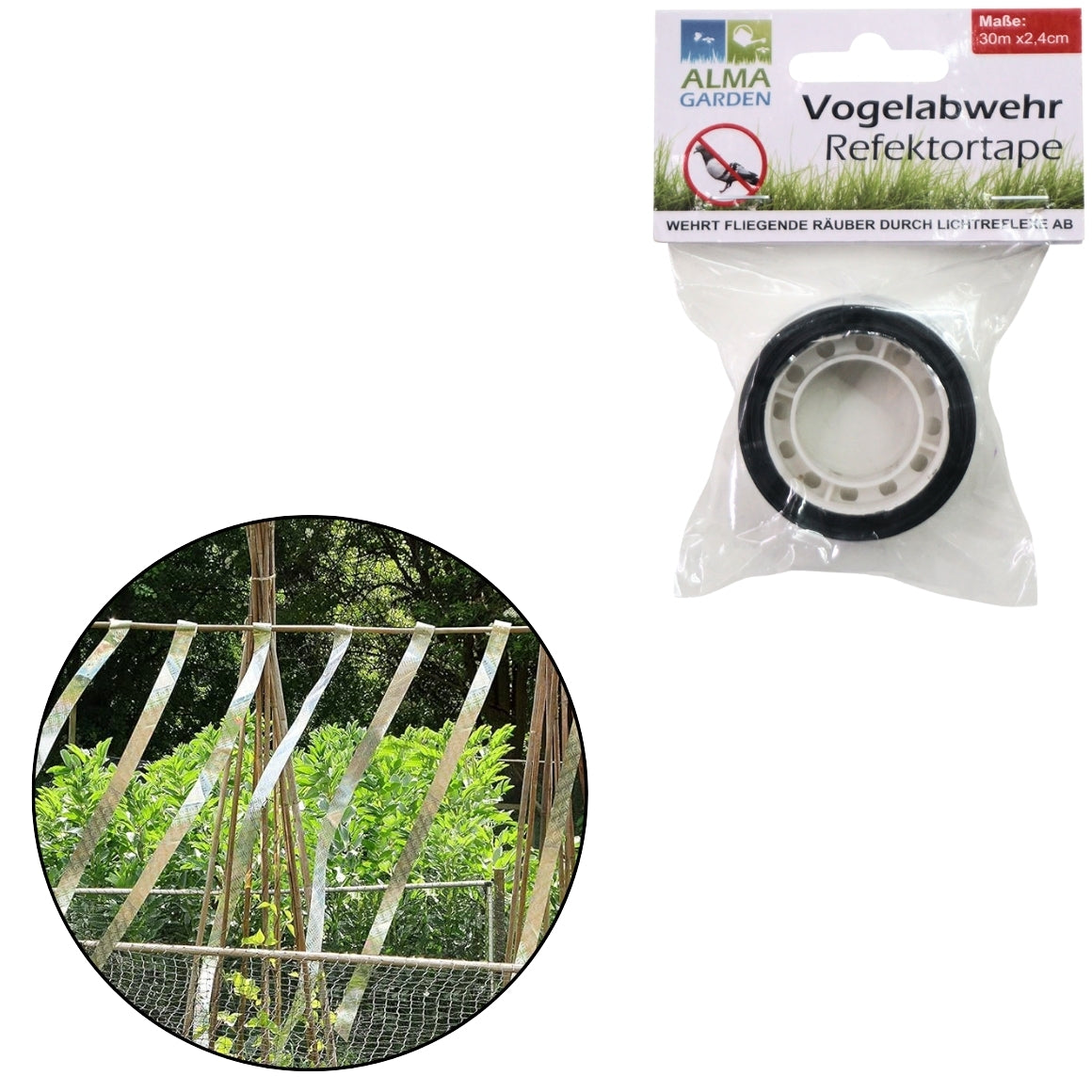 Alma Garden Bird-repellent Reflective Tape 30 M
