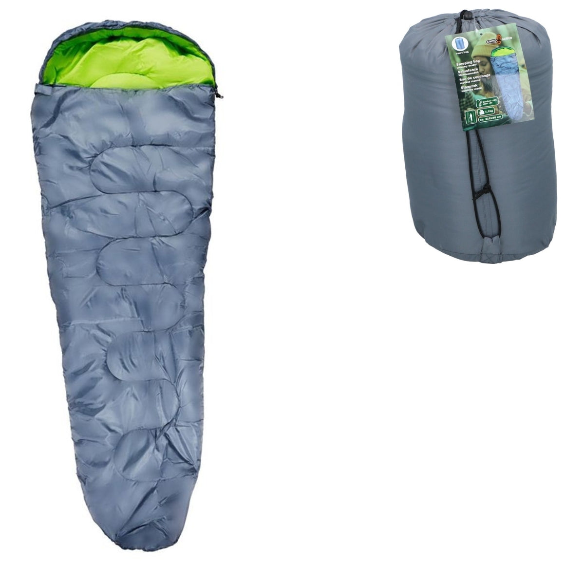 Camp Active Sleeping Bag Grey 210 Cm