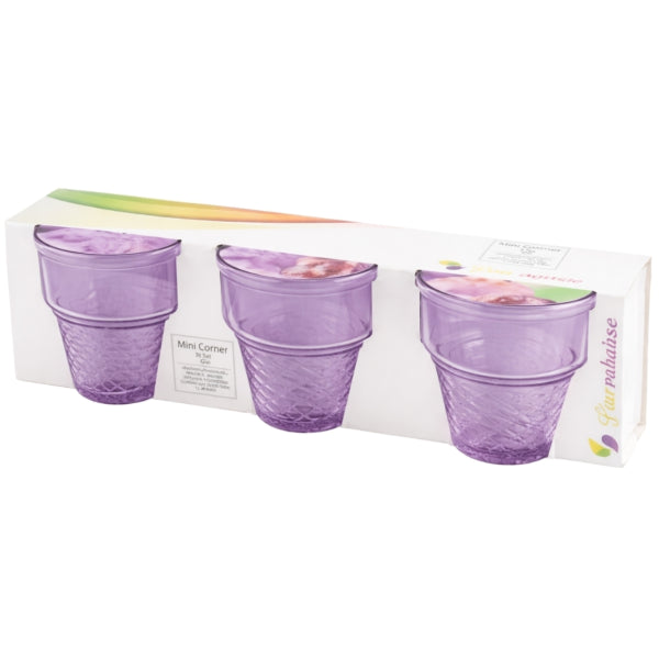 Pasabahce Glace Coupe Verre Lilas 245 Ml Lot De 3