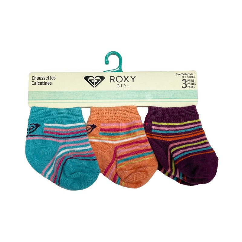 Pack 3 Calcetines Bebé Roxy Inside Spark Logo 7a508t Estampado Rayas 0-6 Meses