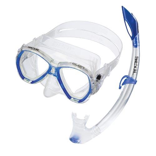 Seac Snorkel Set Elba Md Silicone Blue