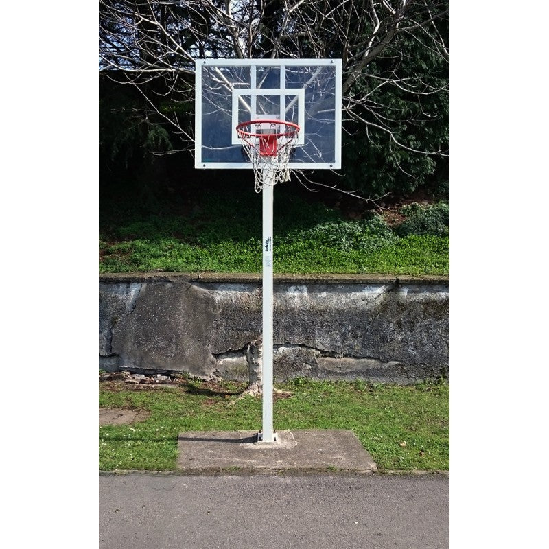 Set 2 Cestas Minibasket Deluxe Monotubo Tubo 100 Fjas Con Base Para Anclaje Sin Tabla Y Anilla