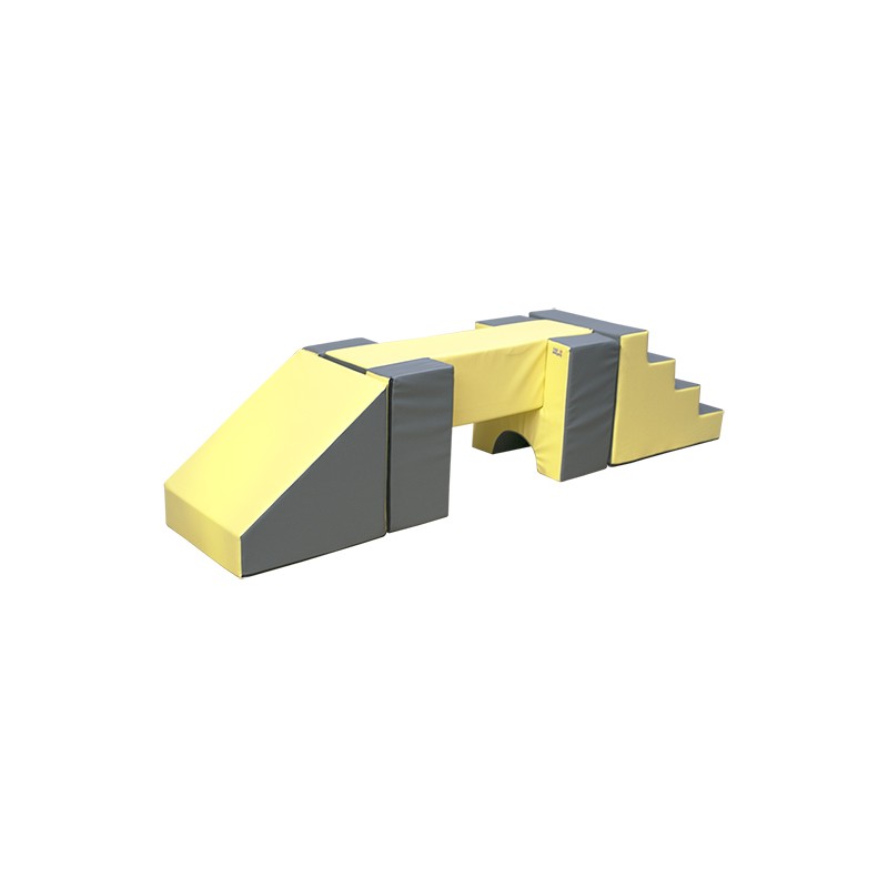 Setfigures Nº4 ( Stairs 2 Seats Rectangle And Ramp) Amarillo/Gris