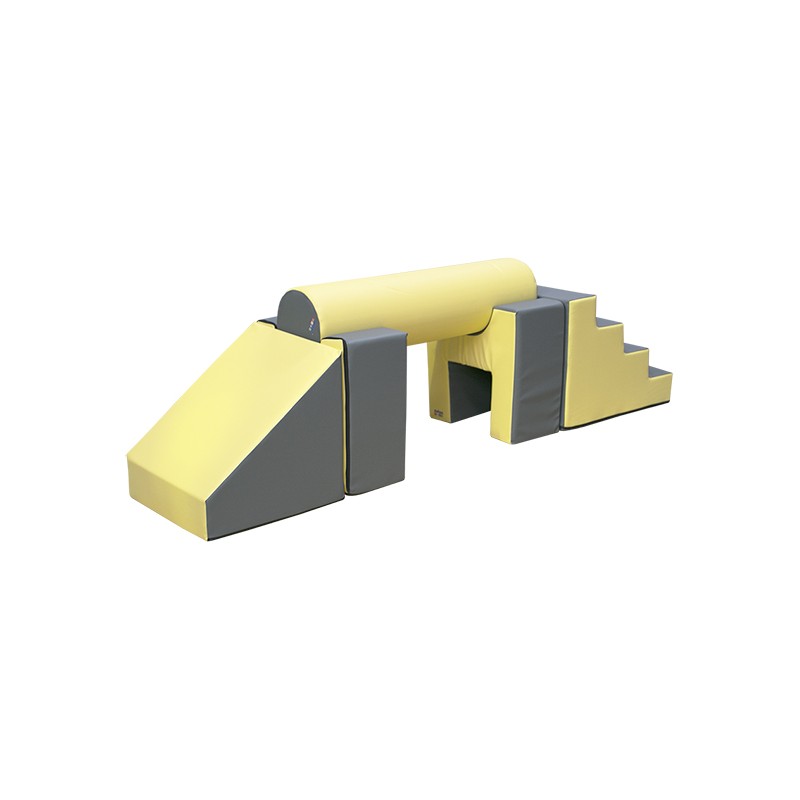 Setfigures Nº5 ( Stairs 2 Seats Cylinder And Ramp) Amarillo/Gris