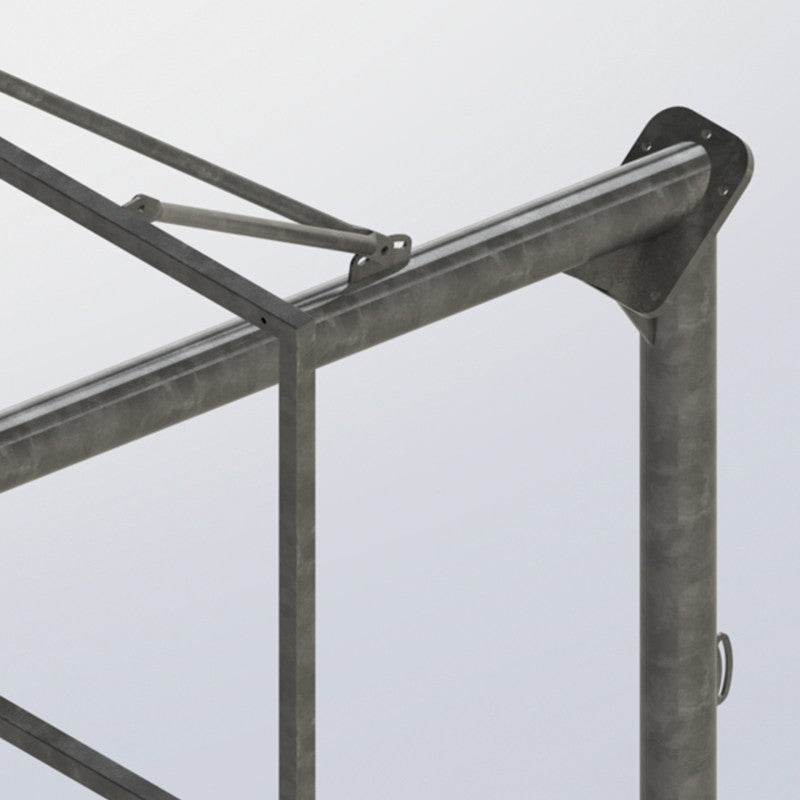 Set Galvanised Basketball Hoop With 114 Mm Tube Fixed With Anchor Base - Without Backboards Or Hoops
