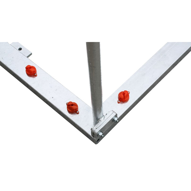 Zestaw ocynkowanych bramek do futsalu i piłki ręcznej, ruchomych 80x80 mm z podstawą 80x40 mm, wielokolorowy