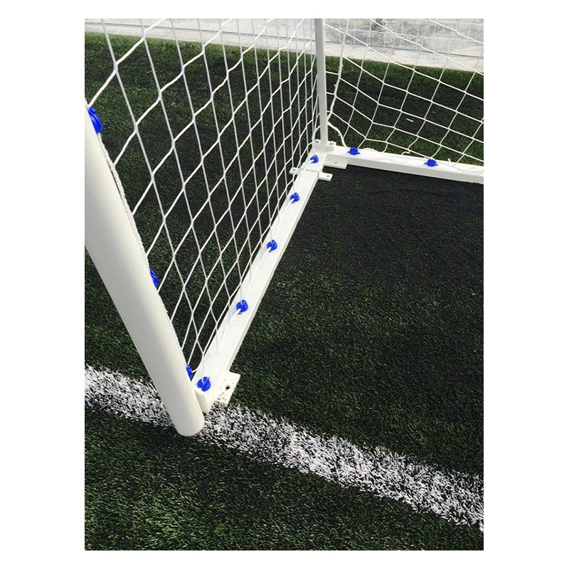 Set metalen voetbaldoelen, gereglementeerde maat, beweegbaar, buis van 80 mm