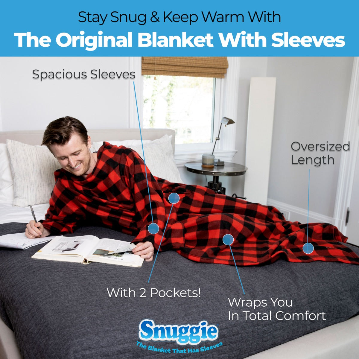 Snuggie Original - Coperta in pile - Bufalo Rosso