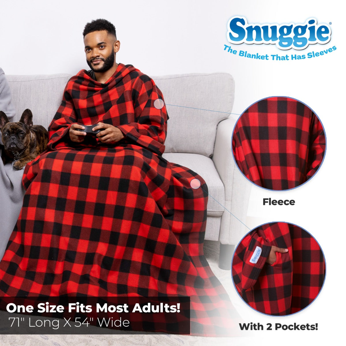 Snuggie Original - Coperta in pile - Bufalo Rosso