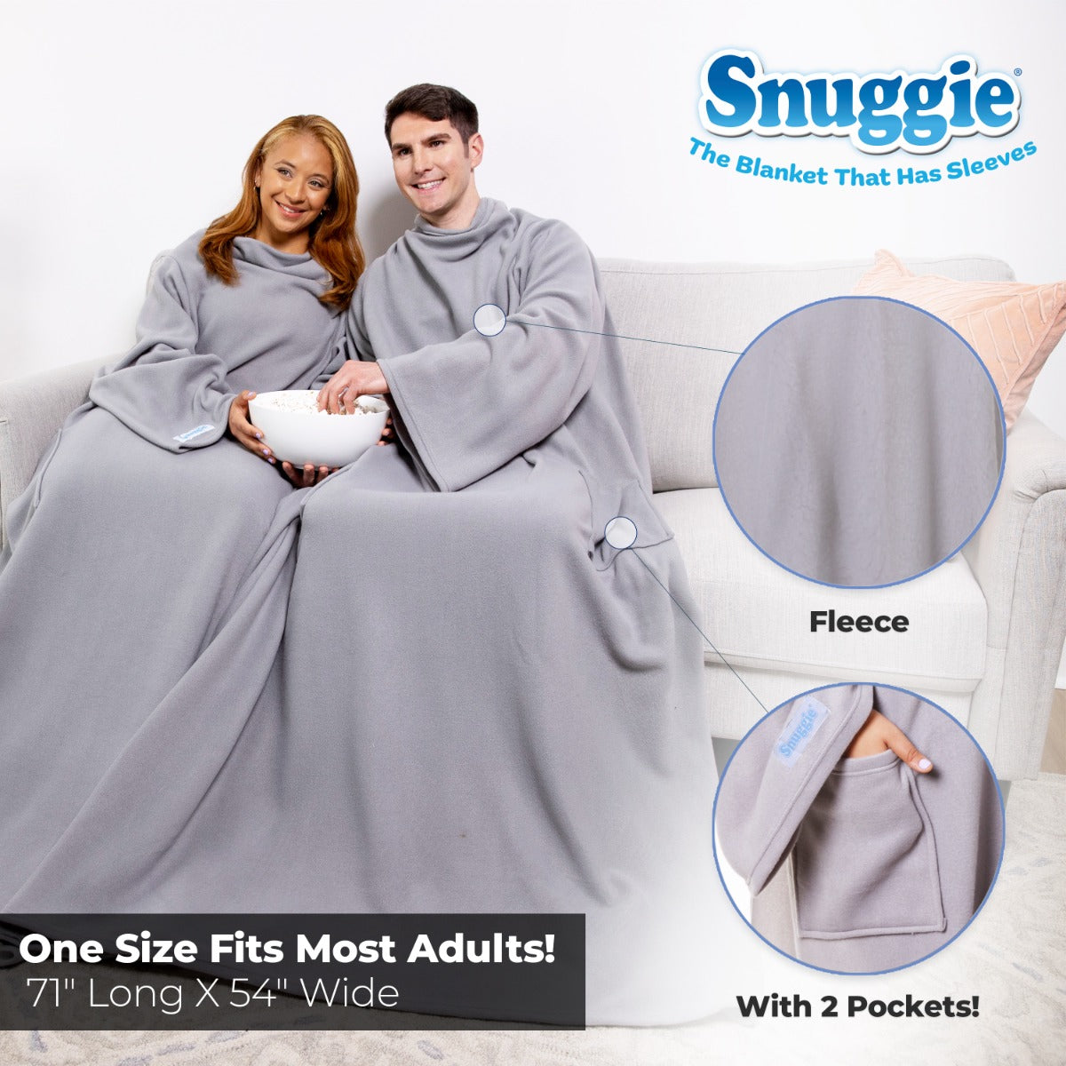 Snuggie - Manta Com Mangas - Cinza