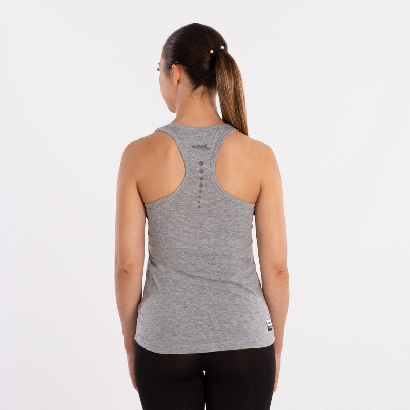 Camiseta Softee Motivation Sin Mangas Mujer Gris Claro