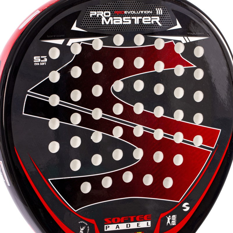 Rakieta Padel Softee Pro Master Evolution czerwona, wielokolorowa