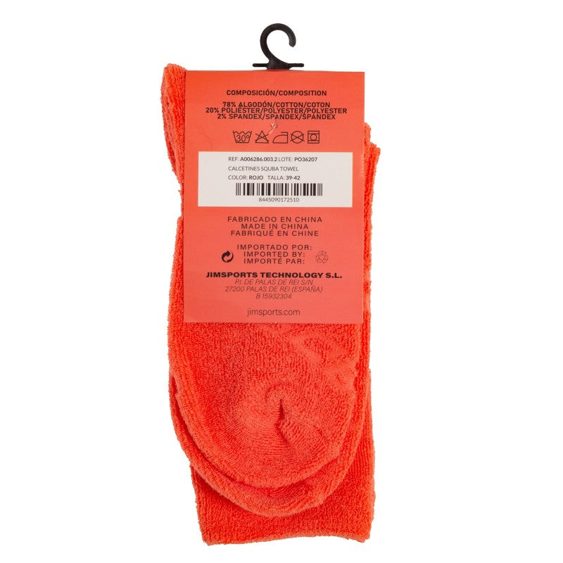 Calcetines Squba Toalla Rojo 35-38