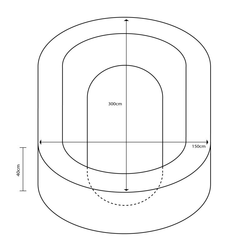 Swimming Pool Oval Fill Balls 300x150x40cm X15cm Width