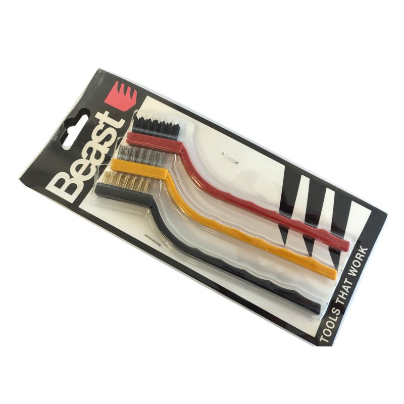 Jeu de brosses acier laiton Nylon 40 Mm 3 pièces Bst-750030