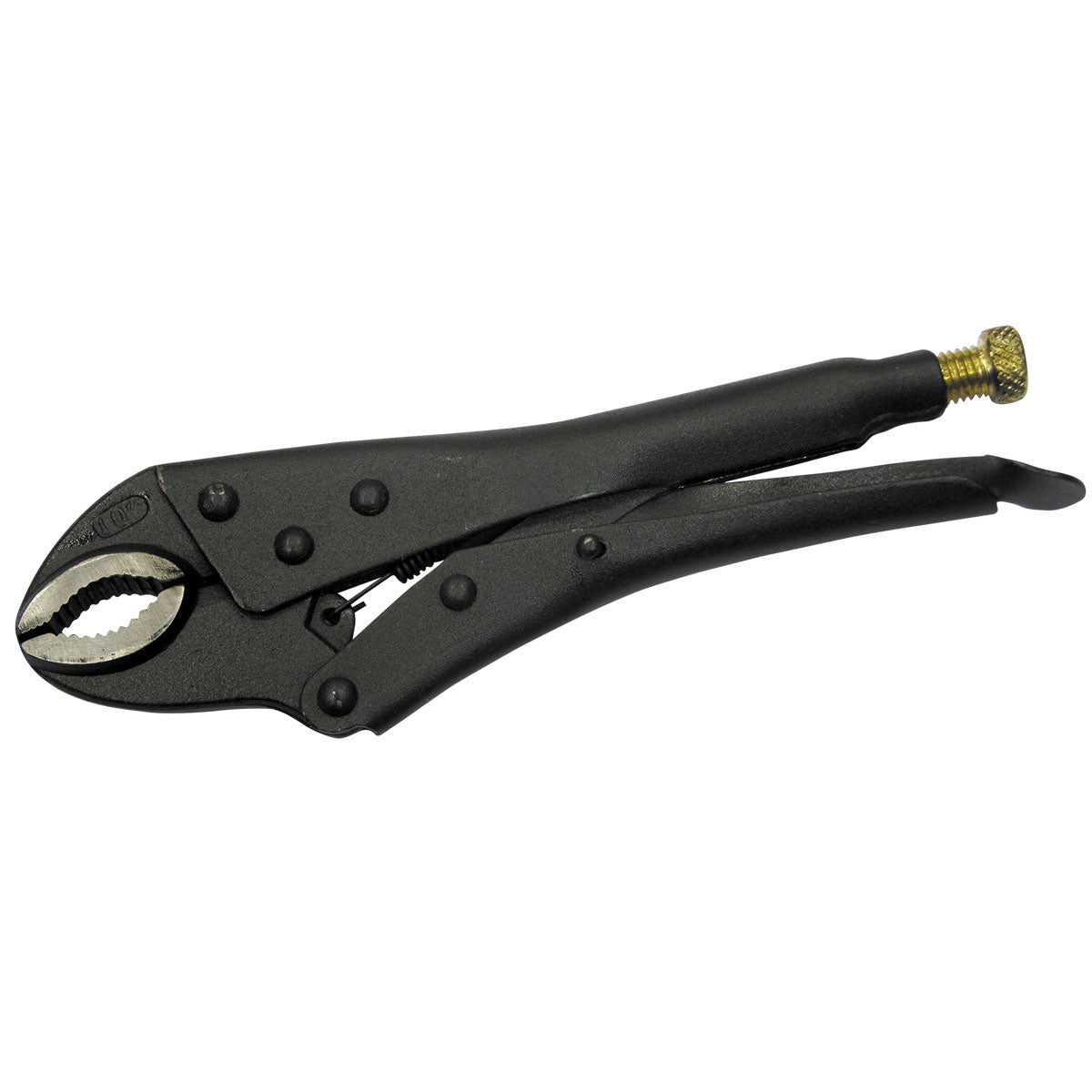 Selbstklemmende Zange, 250 mm, runde Backen, schwarz vernickelt, Einstellschraube Proline