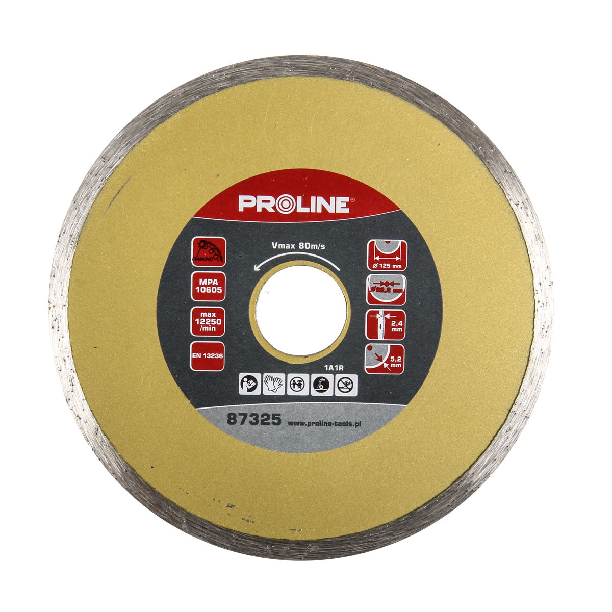 Continuous Diamond Blade 230 Mm X 2.4 Mm X 6 Mm X 22.2 Mm Proline