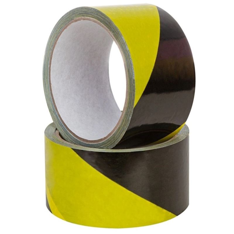 Waarschuwingstape geel zwart 50 mm x 33 m zelfklevend beest