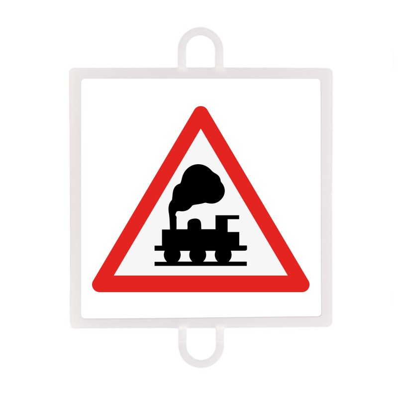 Trafikskilt Fare nr. 4 (niveau uden barrierer) Flerfarvet