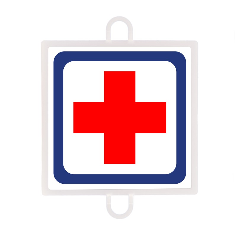 Trafikskiltpanel Indikation nr. 1 (førstehjælpsstation) Flerfarvet