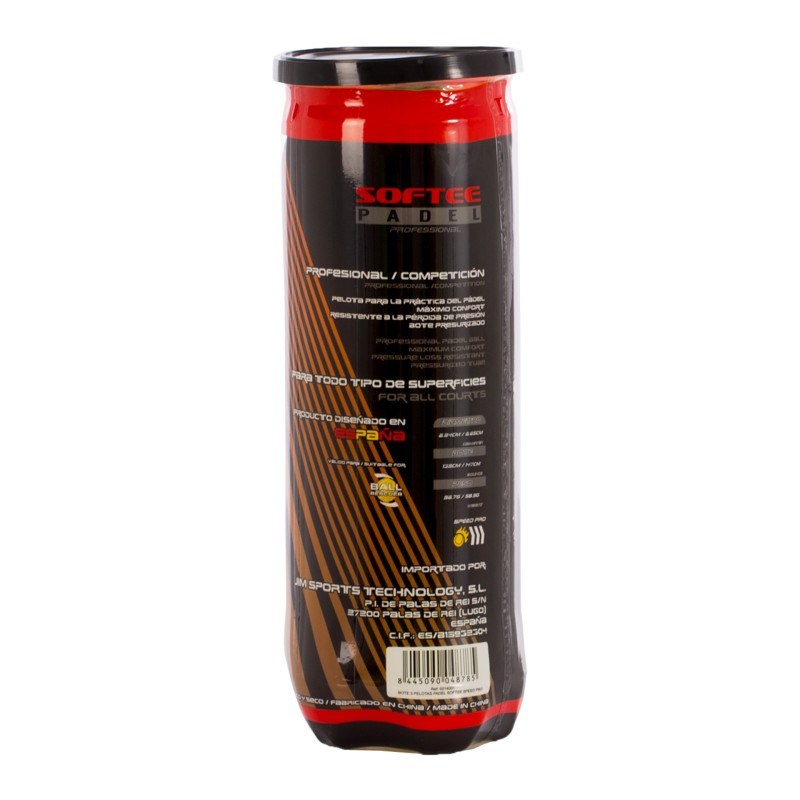 Tube De 3 Balles De Padel Softee Speed Pro Multicolore