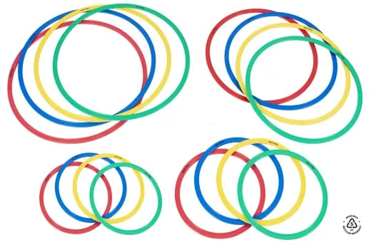 Set Of 4 Durable Flat Hoops 35cm