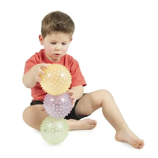 Set Of 3 Glitter Knobby Balls