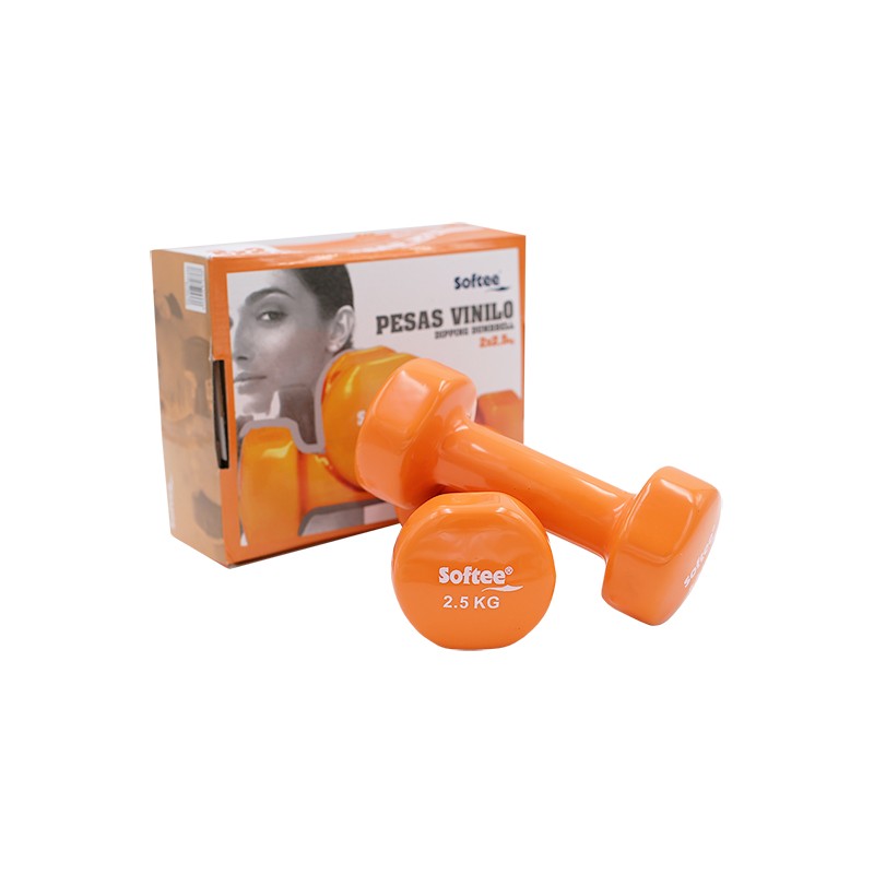 Vinyl Dumbbells Set Softee Amarillo 3 Kg