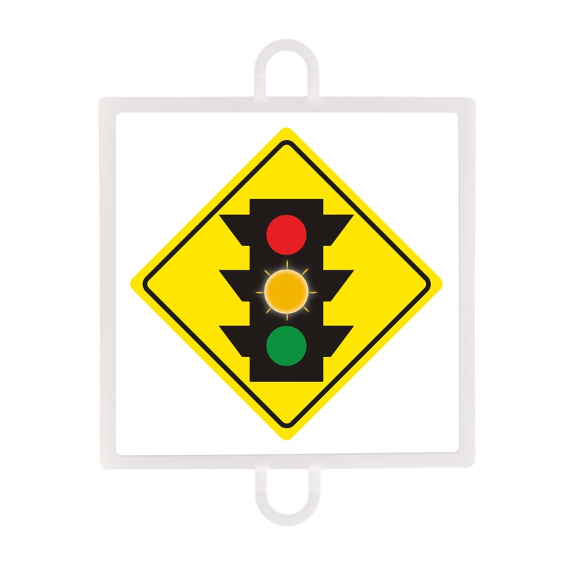 Panel de Señales de Tráfico de Advertencia N° 2 (Semáforo Ámbar) Multicolor