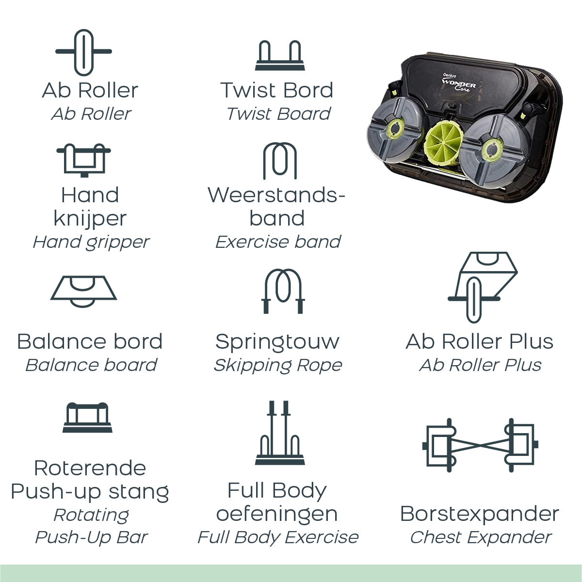 Wonder Core Genius: dispositivo de fitness 10 en 1