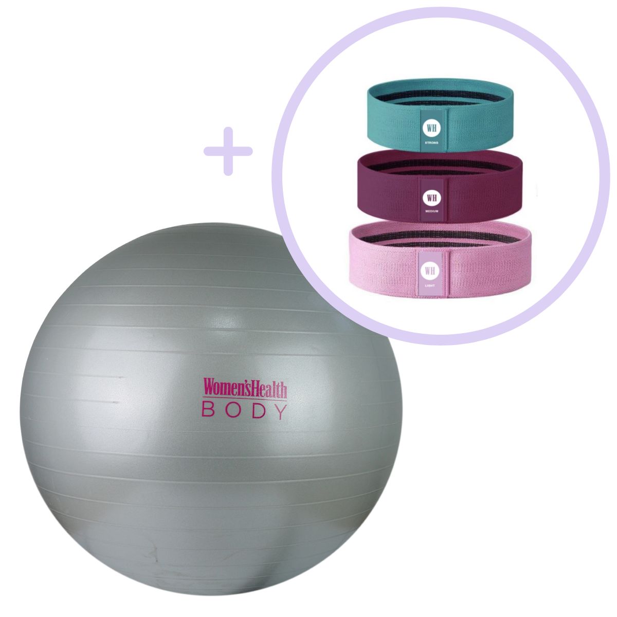 Női egészség – Fitnesz labda ⌀65 cm + 3 csomagos pántok