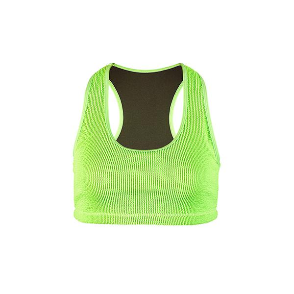 Beco Crinkle Bikini Top | Neon Green