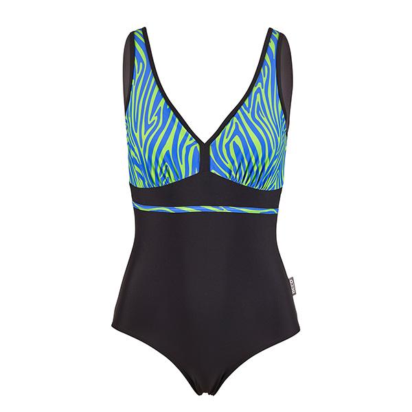 Beco Zebra Vibes Badeanzug | C-Körbchen | Blau/grün