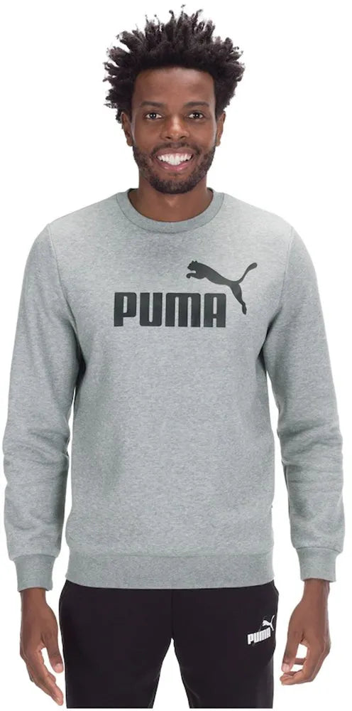 Puma Sweat-shirt Essential Big Logo Crew pour homme Gris Gris