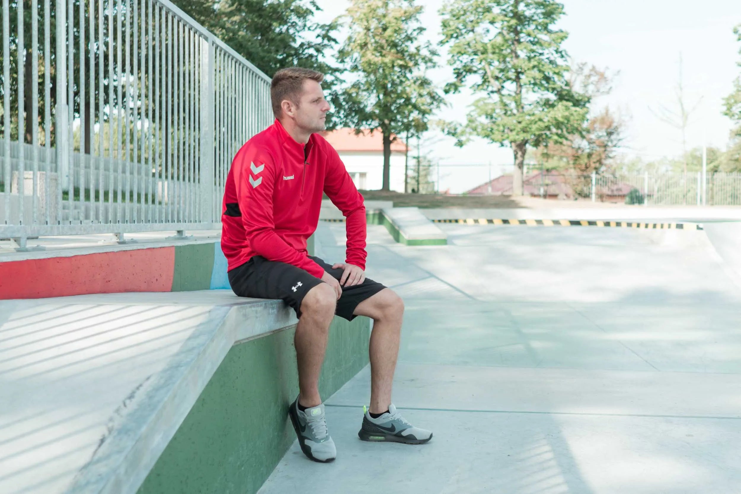 Moletom masculino hummel tech move meio zíper vermelho 2xl