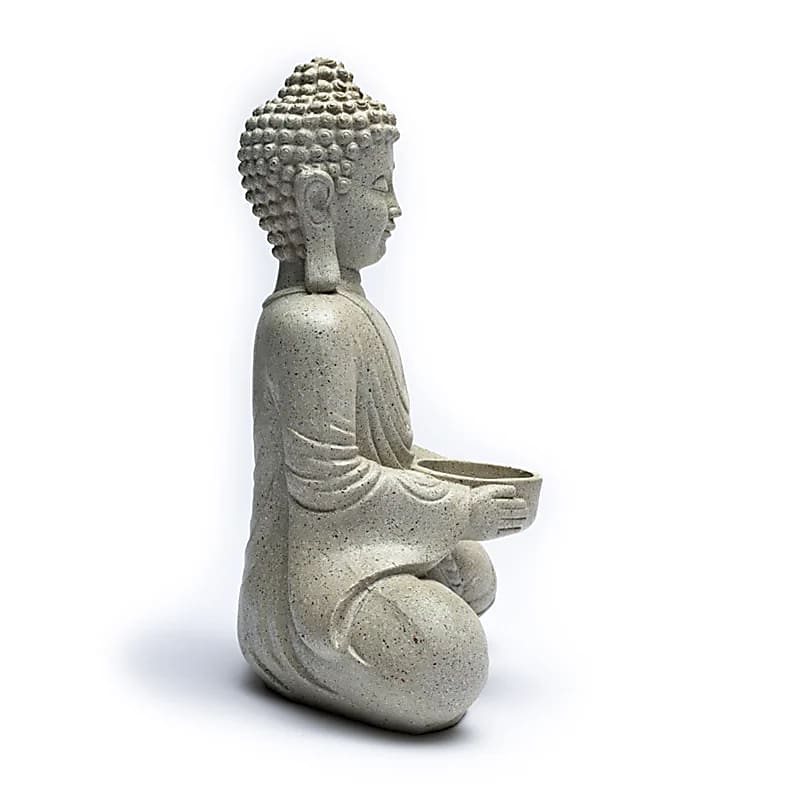 Meditation Buddha With Candleholder Grey Colour - 550 G; 27 Cm
