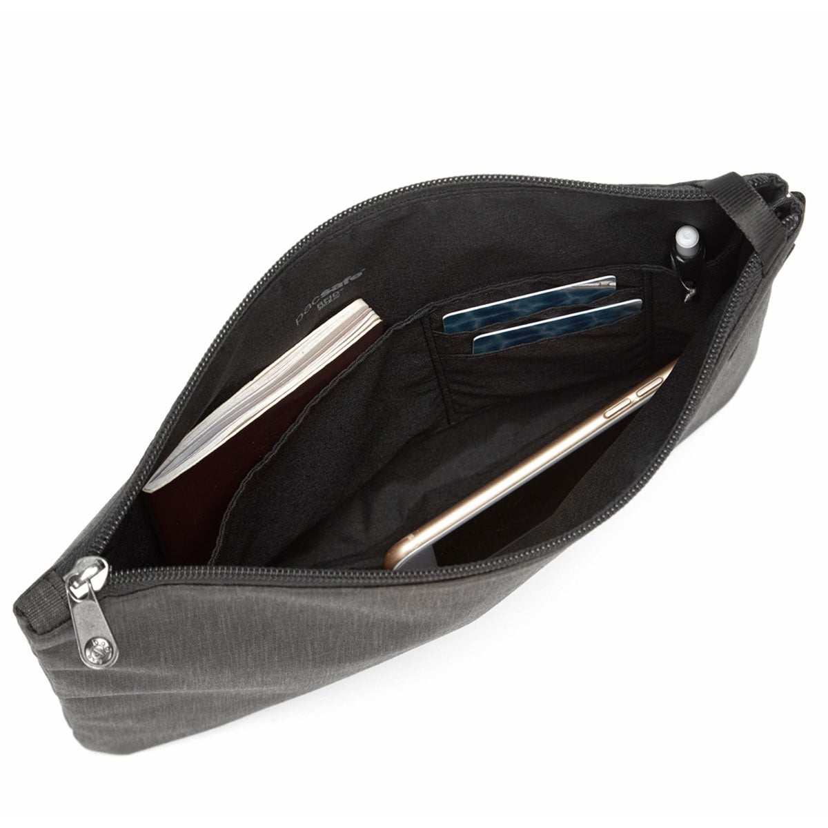 Pacsafe Rfidsafe Large Travel Pouch Carbon
