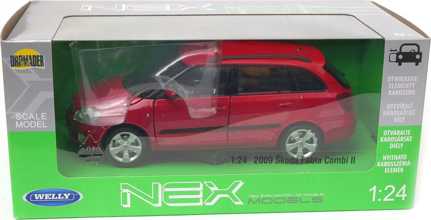 Welly autómodell 1:24 Skoda Fabia Ii 2009 Piros