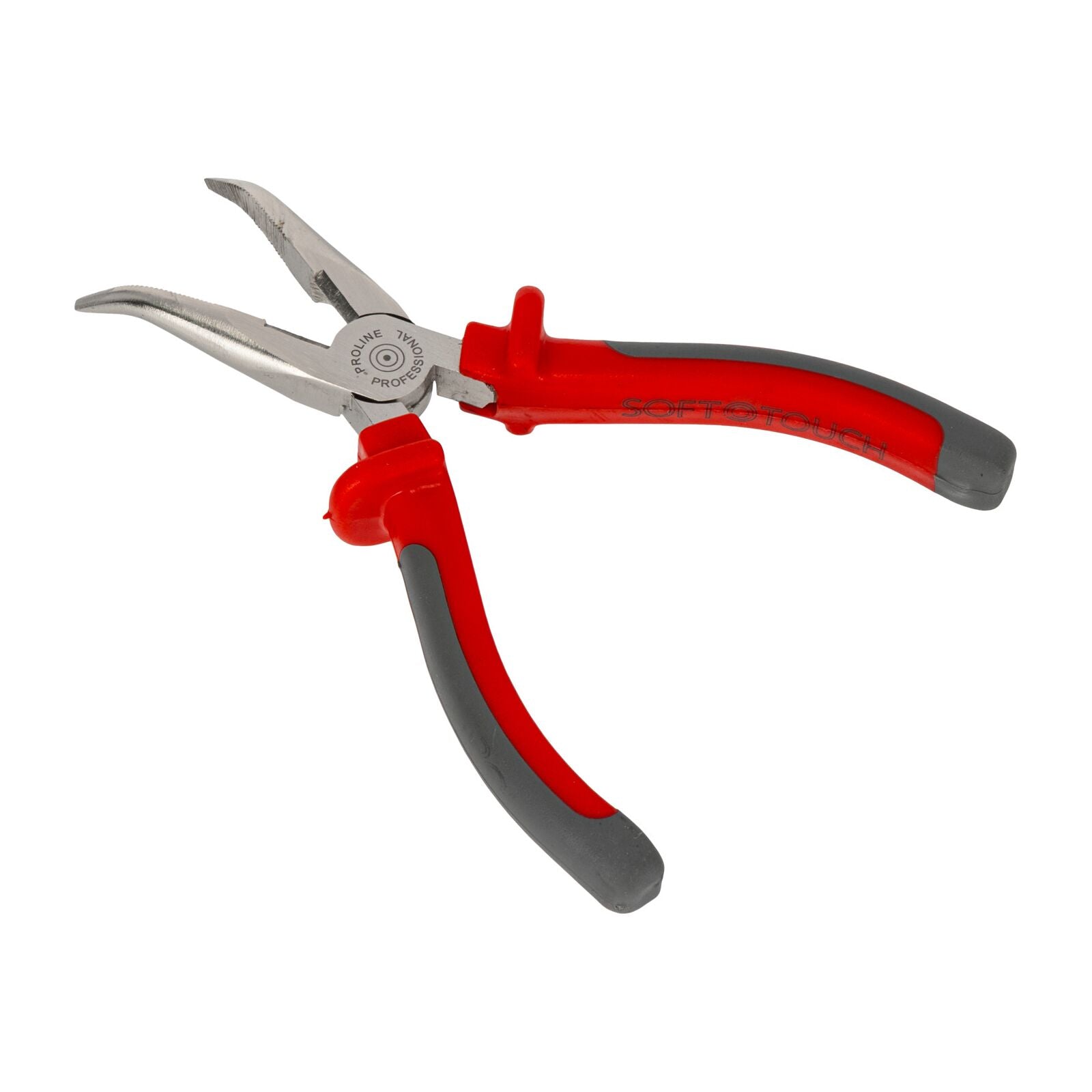 Böjda snipetänger 160 mm strukturerade käftar Drop Smidd härdade sidoklippkanter Satinfinish Heavy Duty Grå Plast Och Mörkblå Gummi Grip Proline