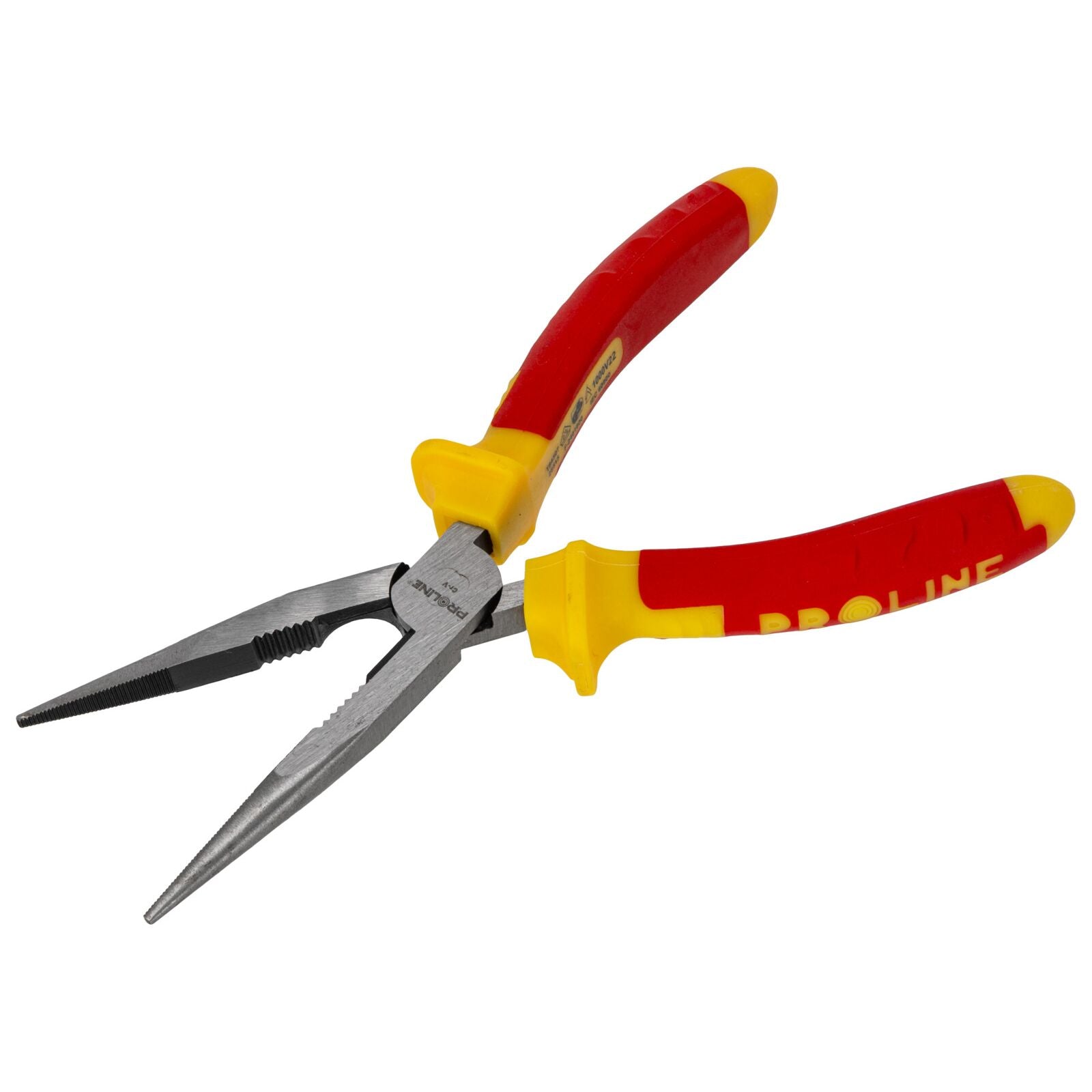 Clește cu vârf plat 200 mm 1000v cu tăietor lateral mâner texturat falcă rotunjită Proline