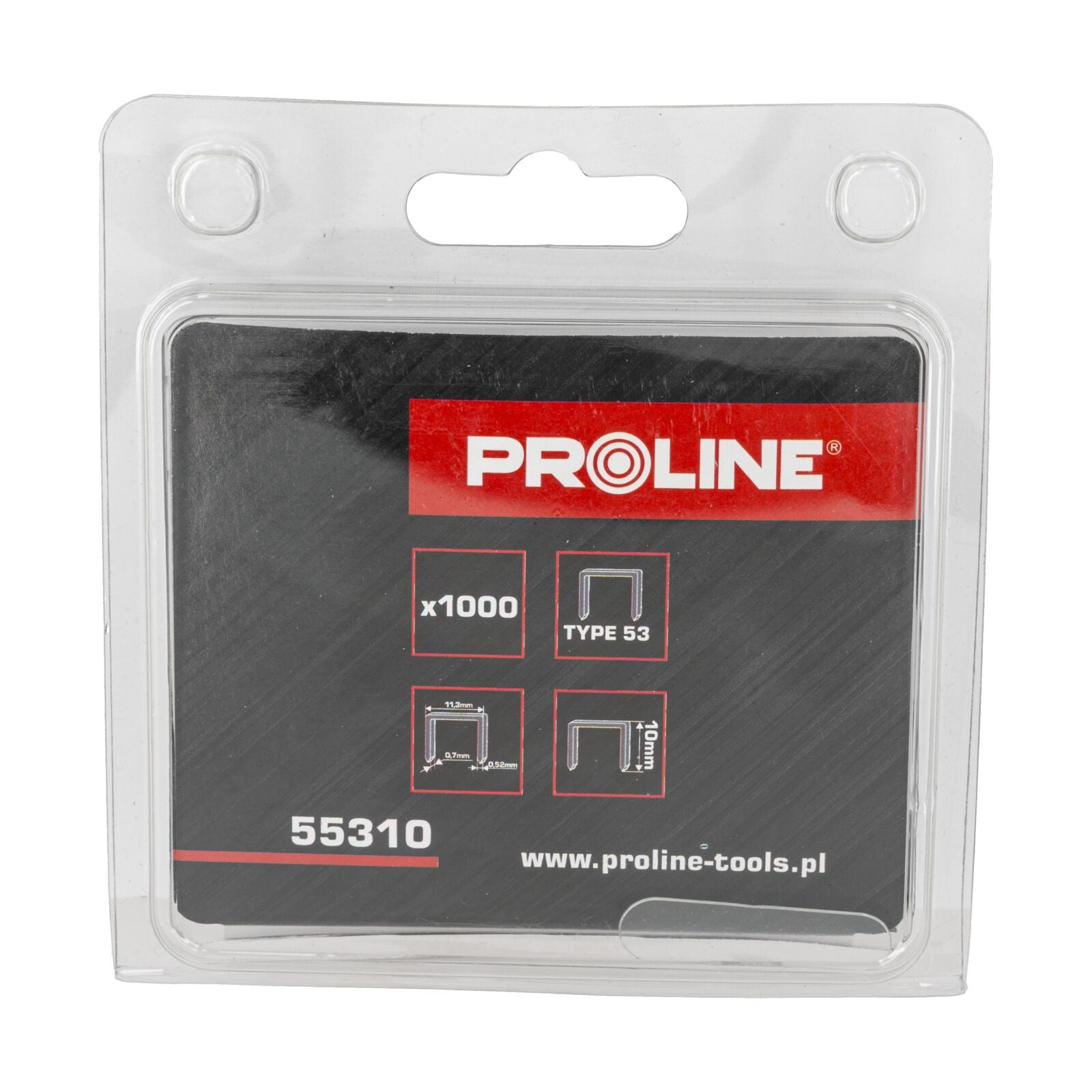 Tlačné kolíky 10 mm Typ 53 1000 kusů v kartonové krabici Proline