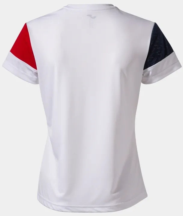 Camiseta feminina joma camiseta manga branco-vermelho branco l