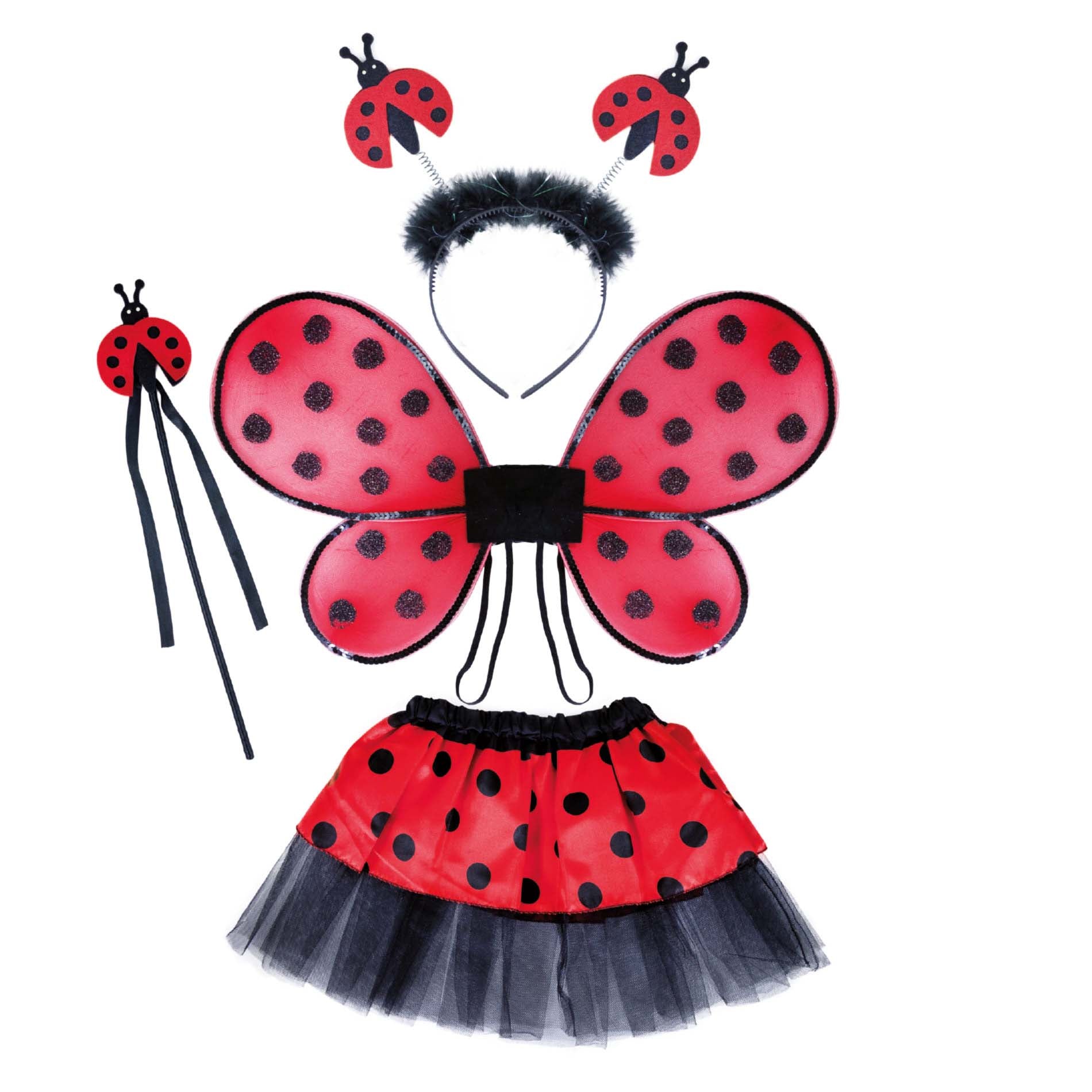 Children Costume Ladybug Tutu Skirt With Wings