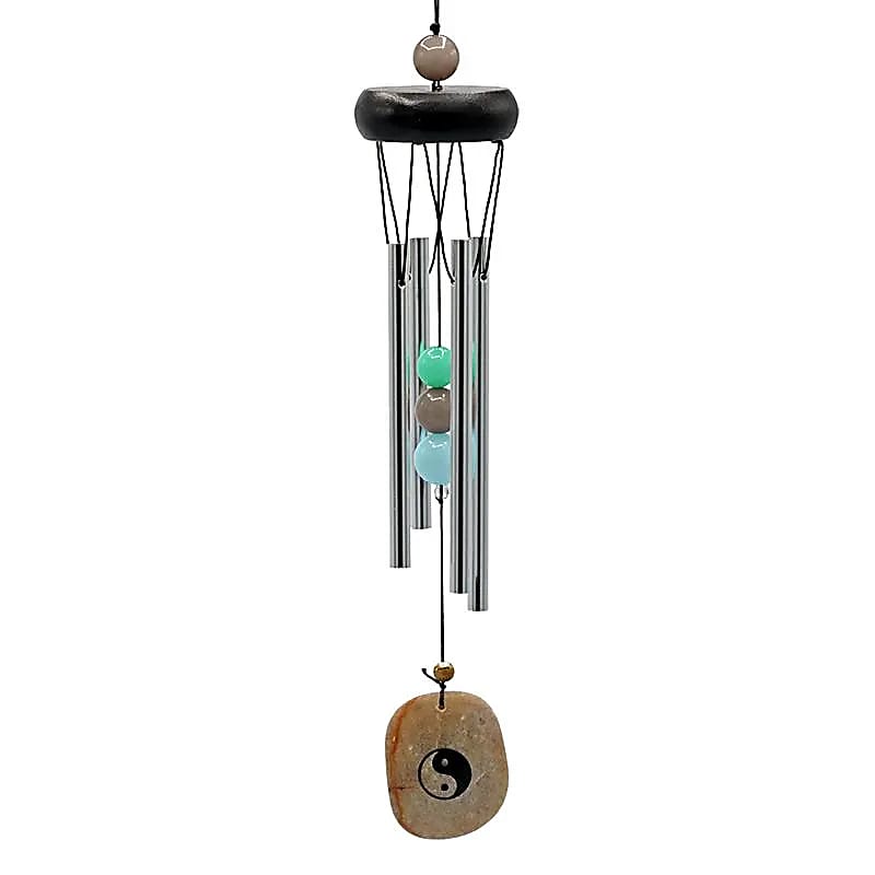 Campanella A Vento Quattro Carillon Con Acchiappa Vento Yin Yang - 35 Cm Set Da 2 Pz